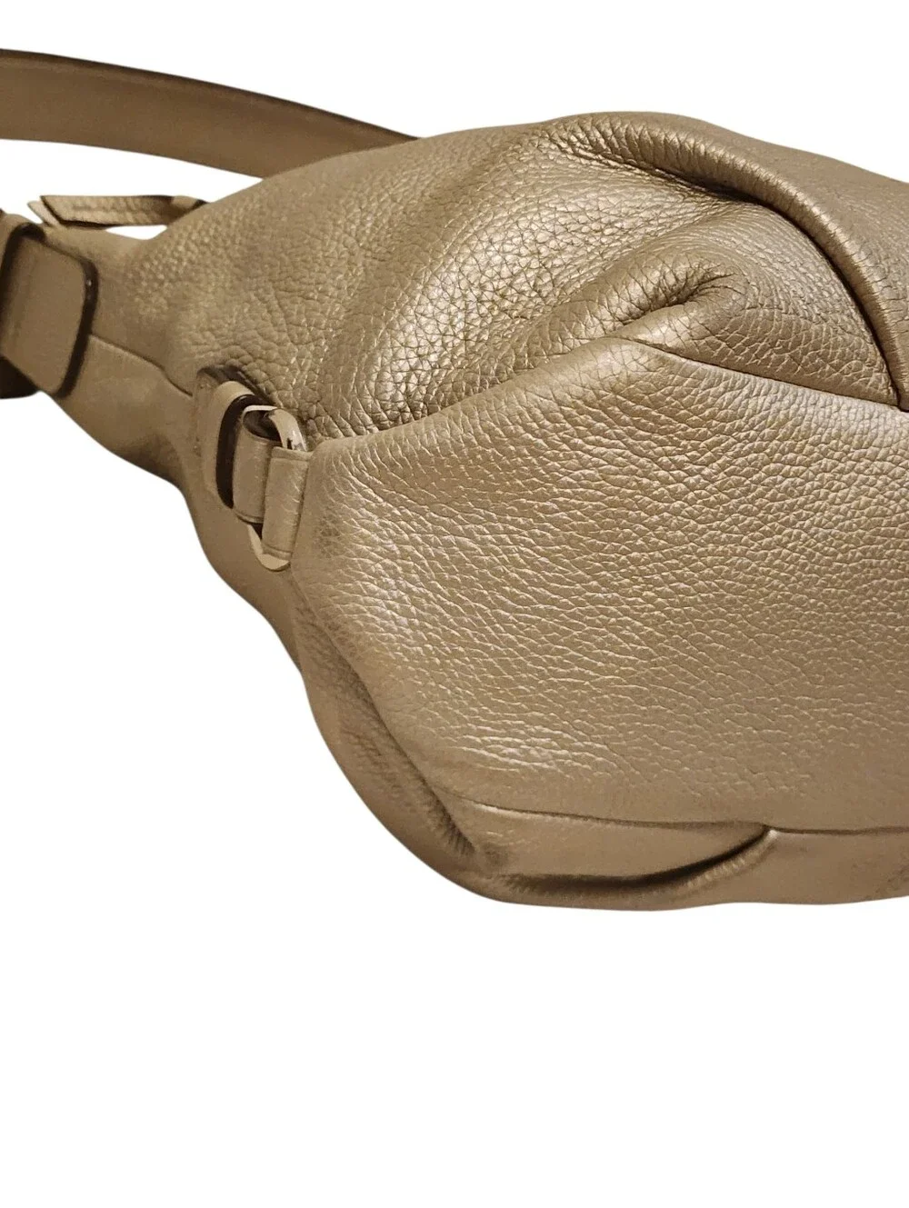 Coach Soho Duffle Convertible Bag F15064 Metallic Silver Pebbled Leather Hobo